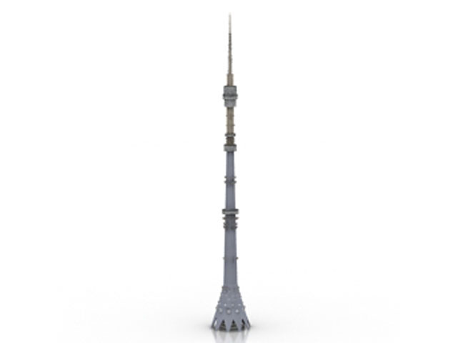Free Tower Moscow television tower N53 3D model For Architecture 3Ds Max Model Download